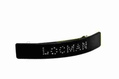 Fermagli e Cerchietti 7 Fermaglio Locman Rhodoid Nero E Logo In Strass 10 Cm