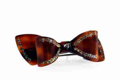 Fermagli e Cerchietti 13 Fiocco Fermacapelli Rhodoid E Strass 10 Cm