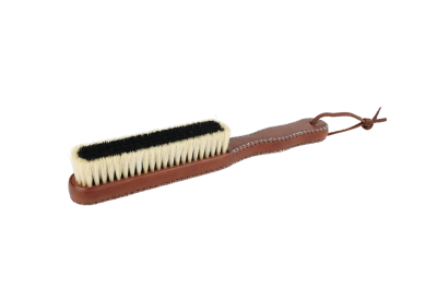 Spazzole per Vestiti 17 Spazzola per Cashmere con setole naturali e finiture in vero cuoio lunghezza 26,5 cm